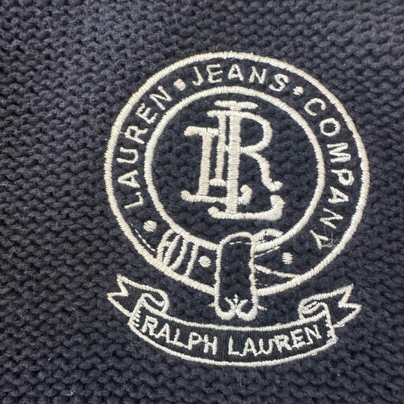 Lauren Jeans by Ralph Lauren Navy Zip Front Cardigan Sweater - Picture 3 of 8